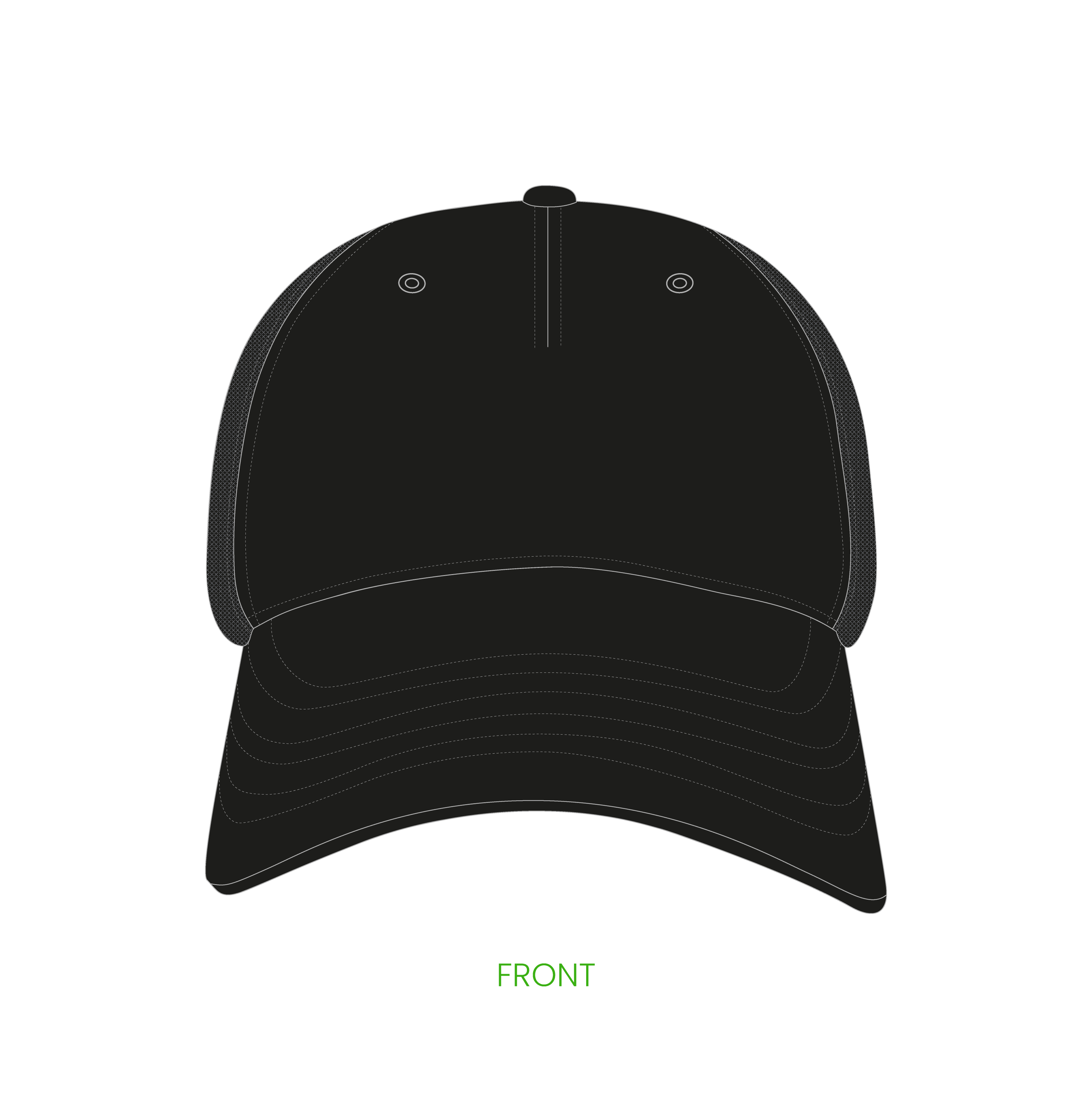 #3 | 5-panelers buckram trucker kasket med buet skygge og snapback lukning
