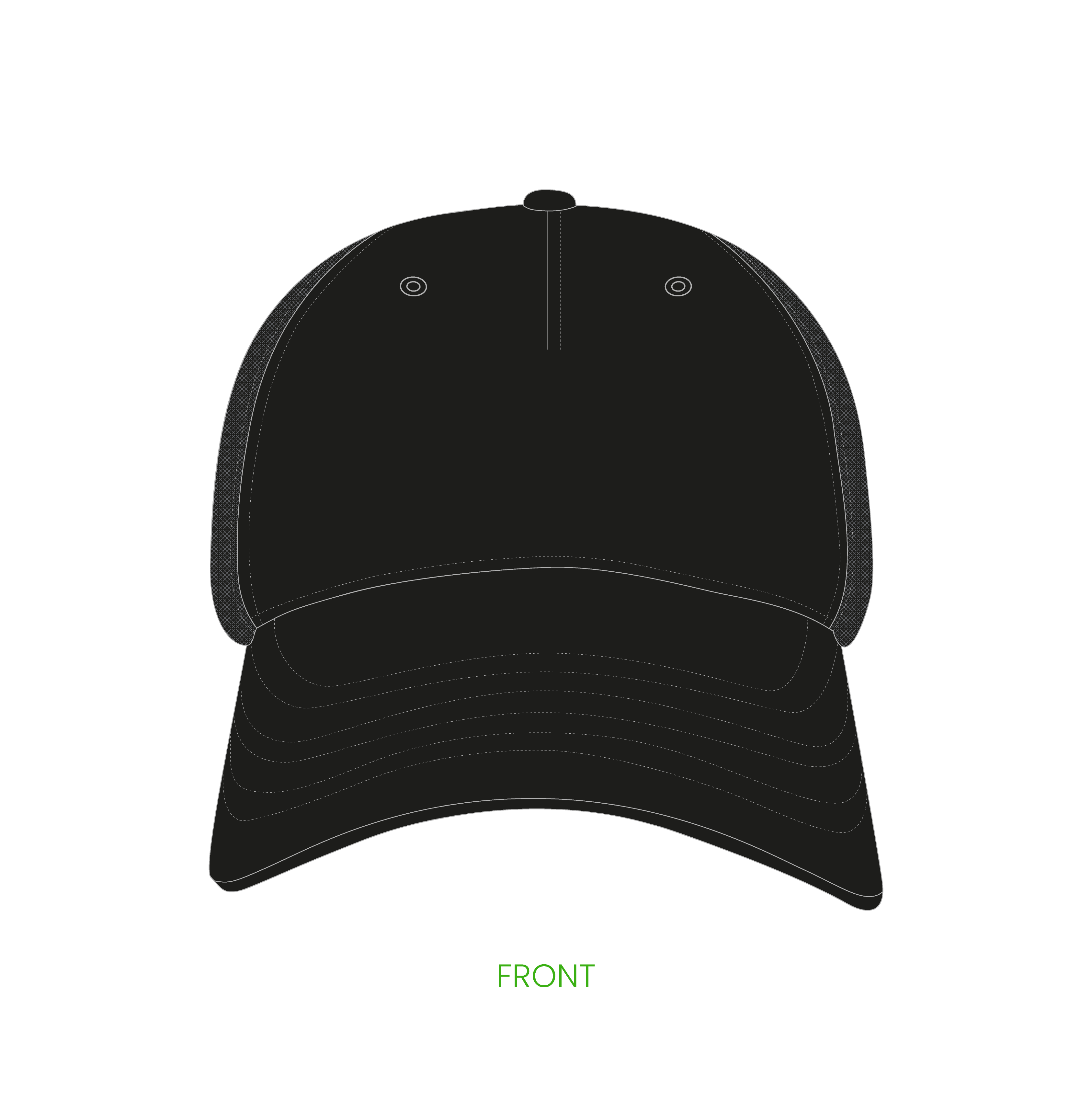 #4 | 5-panelers foam trucker kasket med buet skygge og snapback lukning