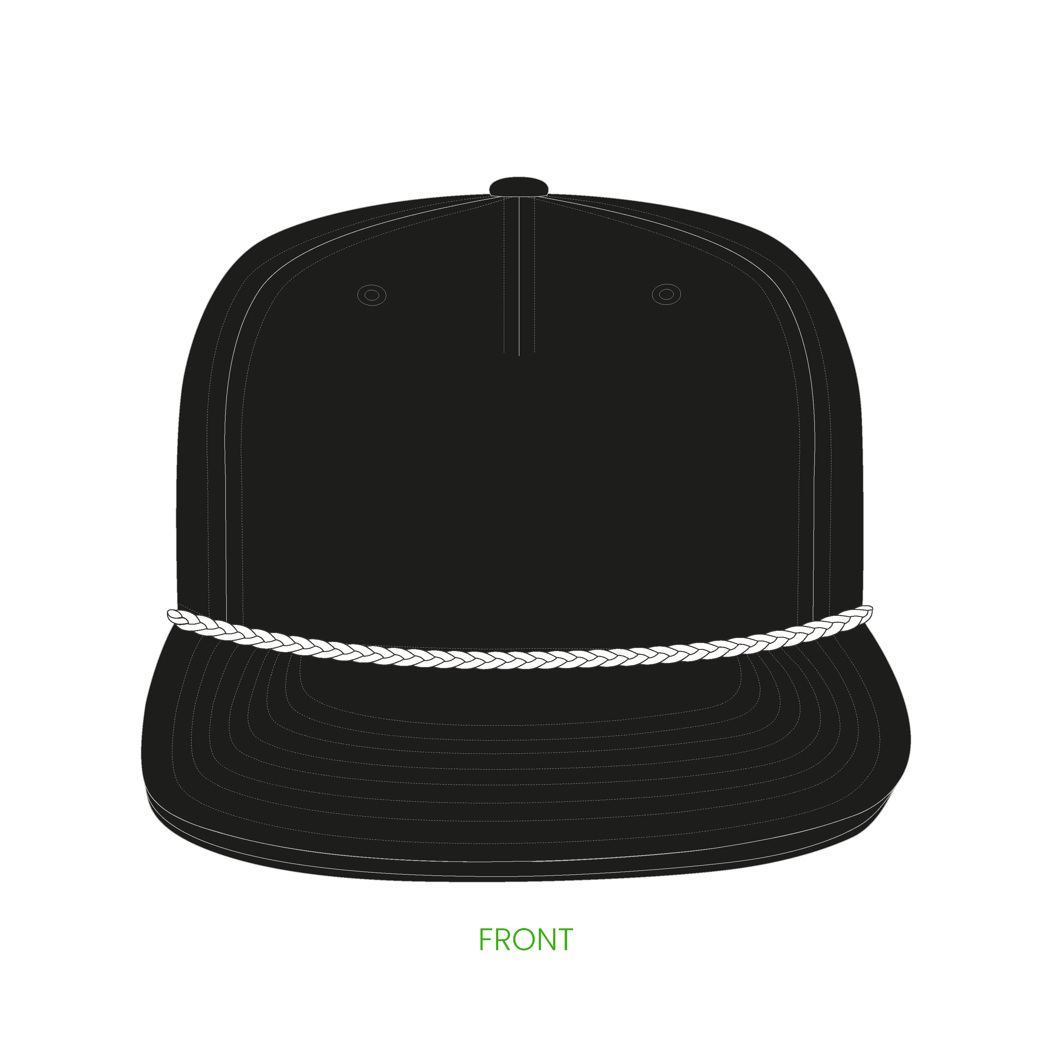 #9 | 5-panelers street kasket med flad skygge samt reb detalje og snapback lukning