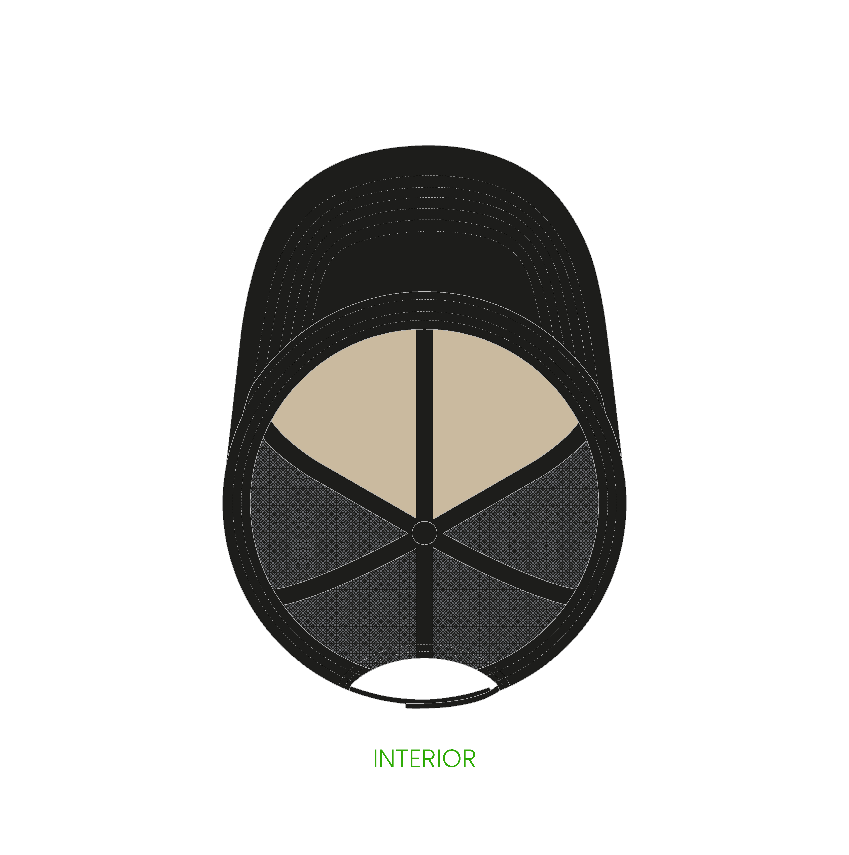 #11 | 6-panelers buckram trucker kasket med buet skygge og snapback lukning