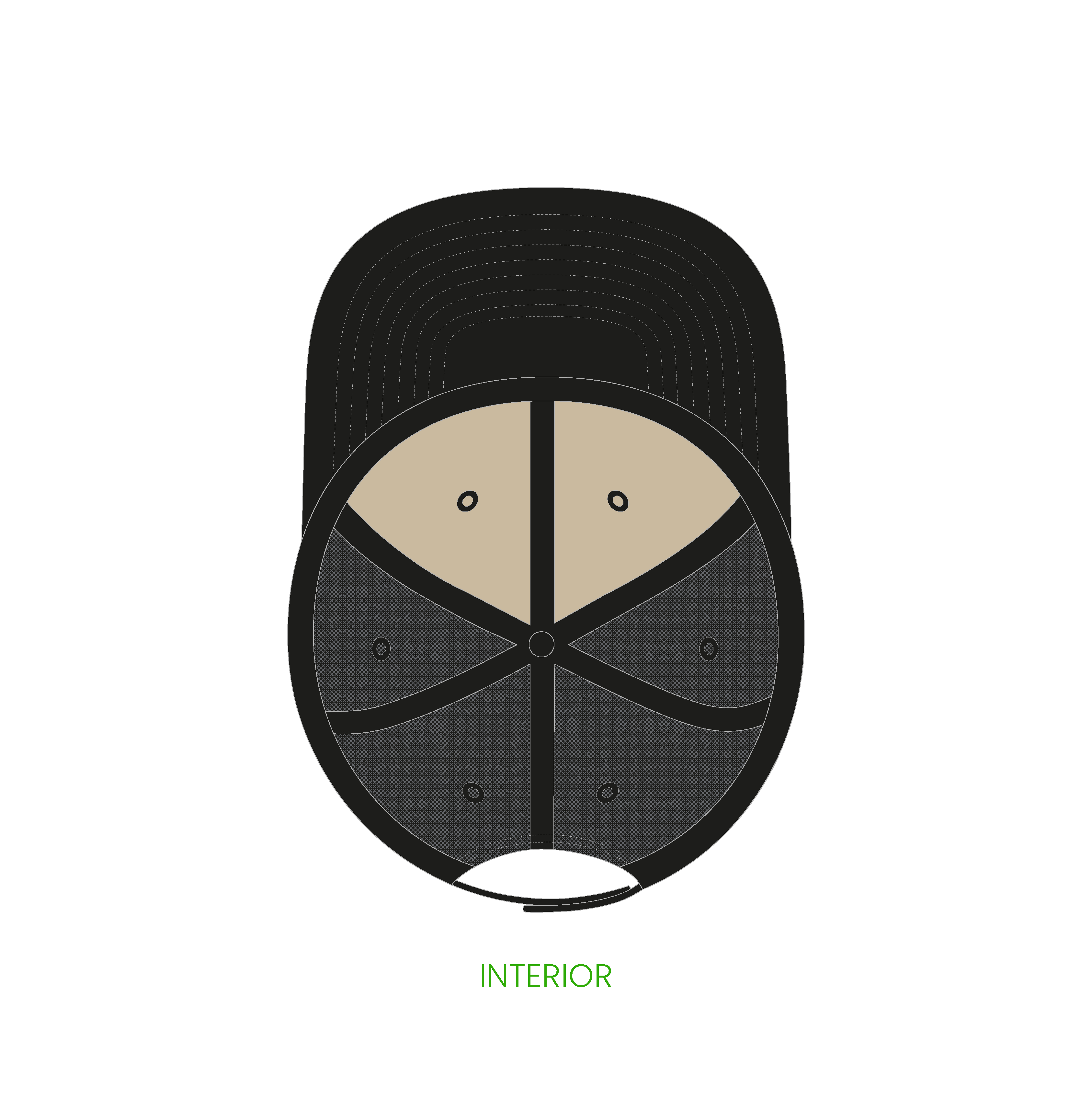 #14 | 6-panelers buckram trucker kasket med flad skygge og snapback lukning
