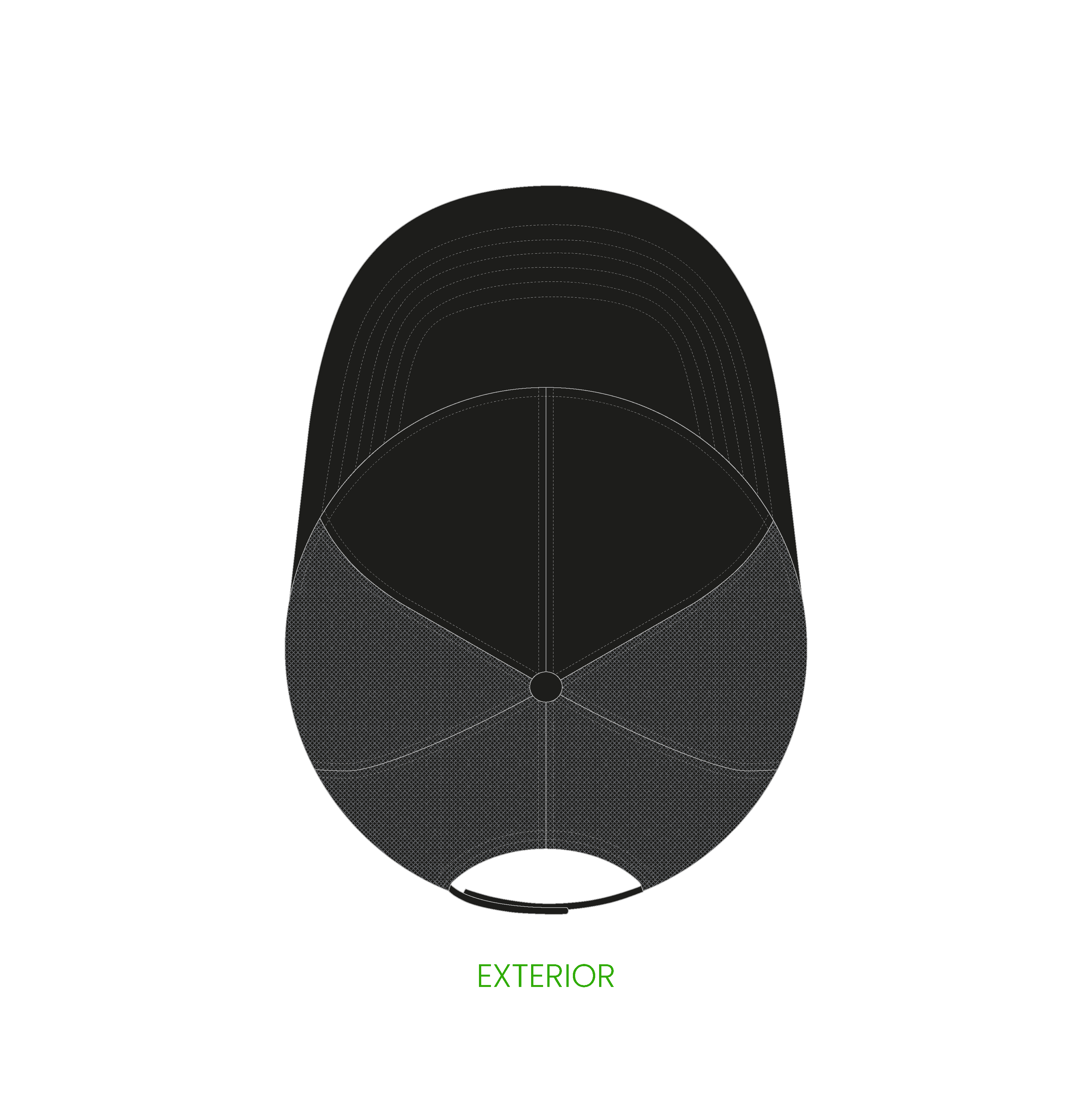 #11 | 6-panelers buckram trucker kasket med buet skygge og snapback lukning