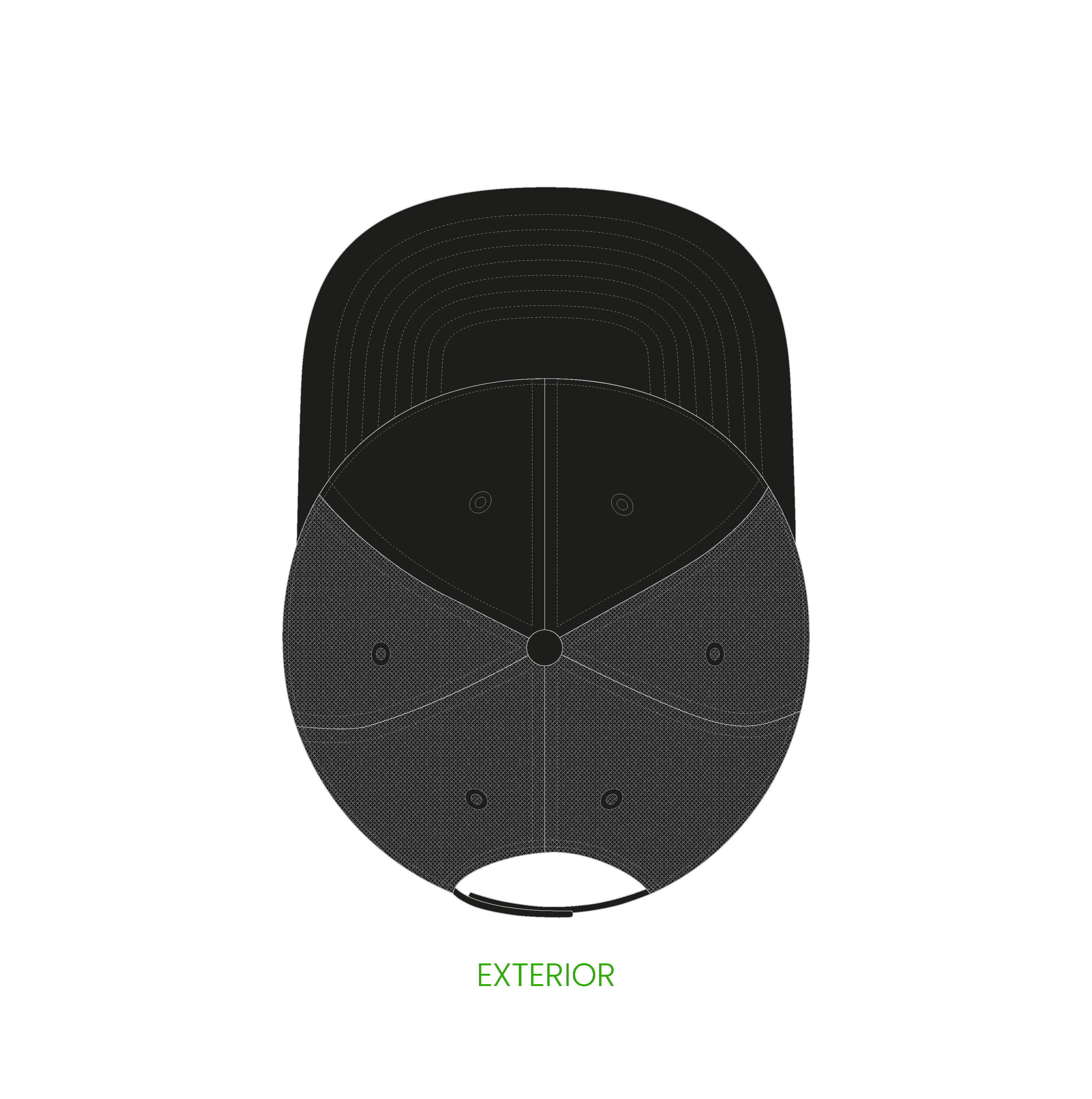 #14 | 6-panelers buckram trucker kasket med flad skygge og snapback lukning