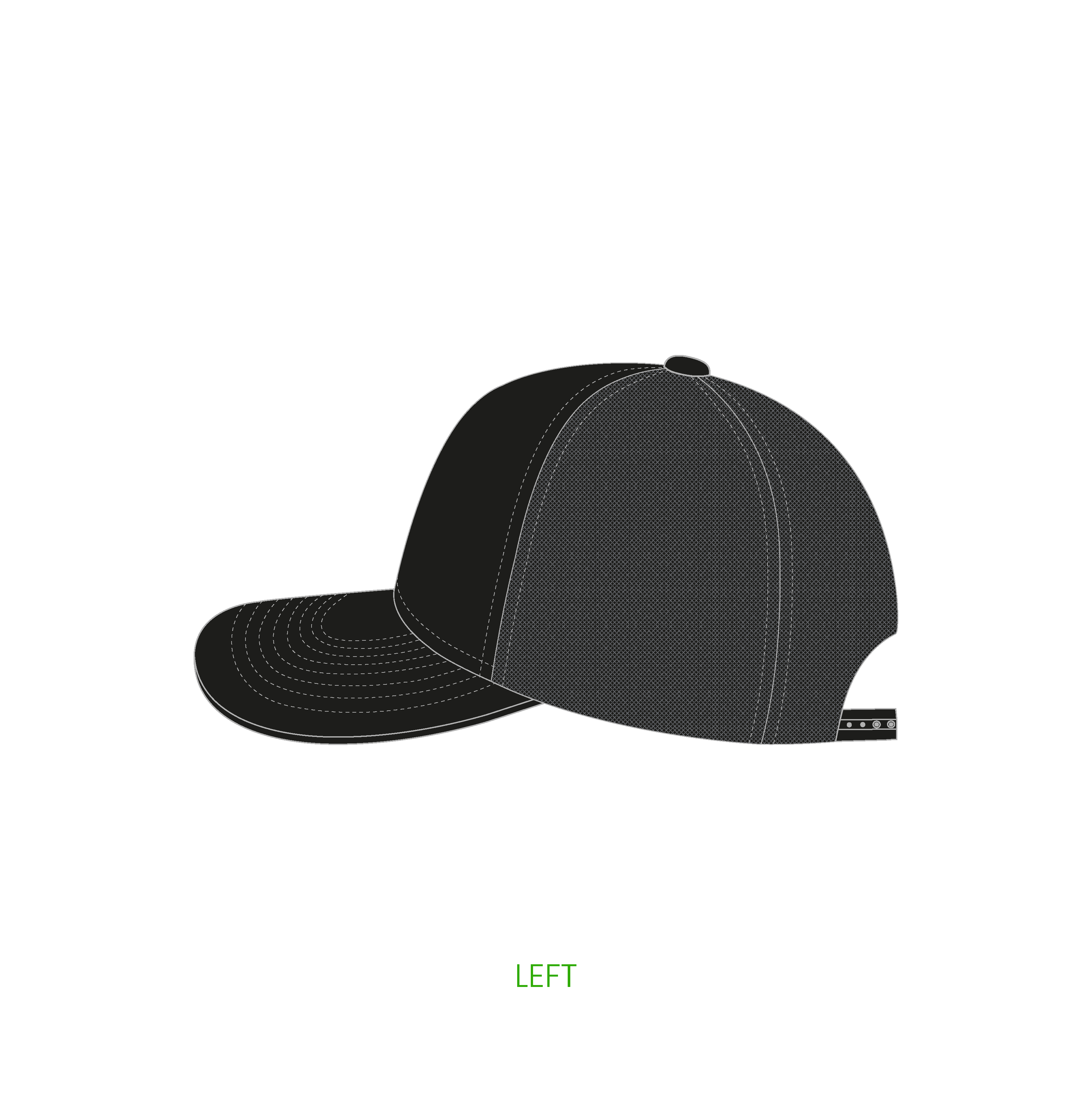 #11 | 6-panelers buckram trucker kasket med buet skygge og snapback lukning