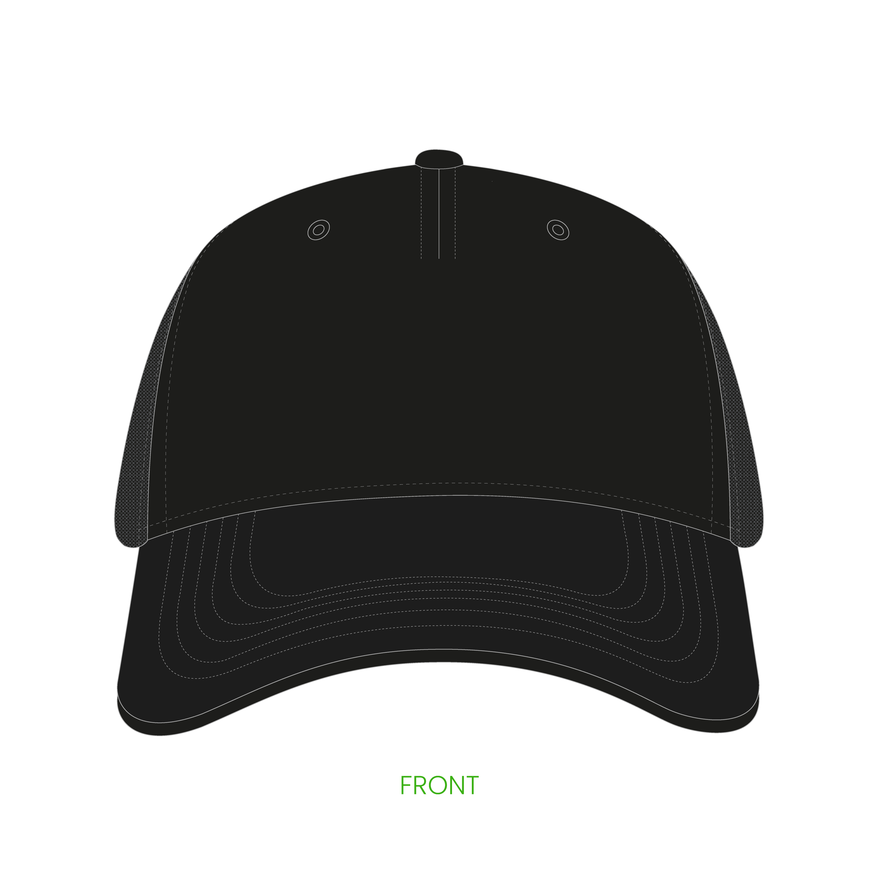 #2 | 5-panelers A-Frame trucker kasket med buet skygge og snapback lukning