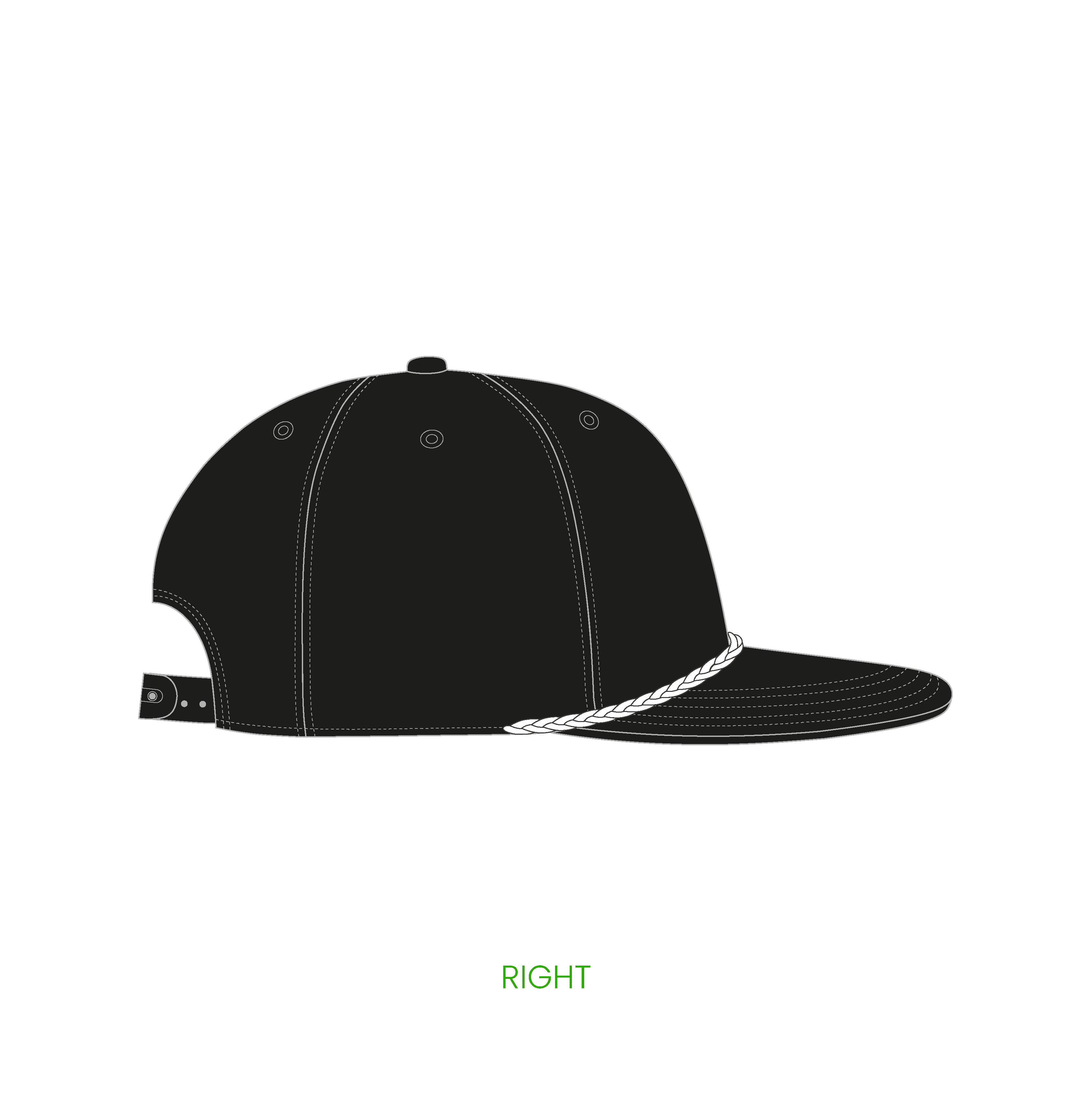 #9 | 5-panelers street kasket med flad skygge samt reb detalje og snapback lukning