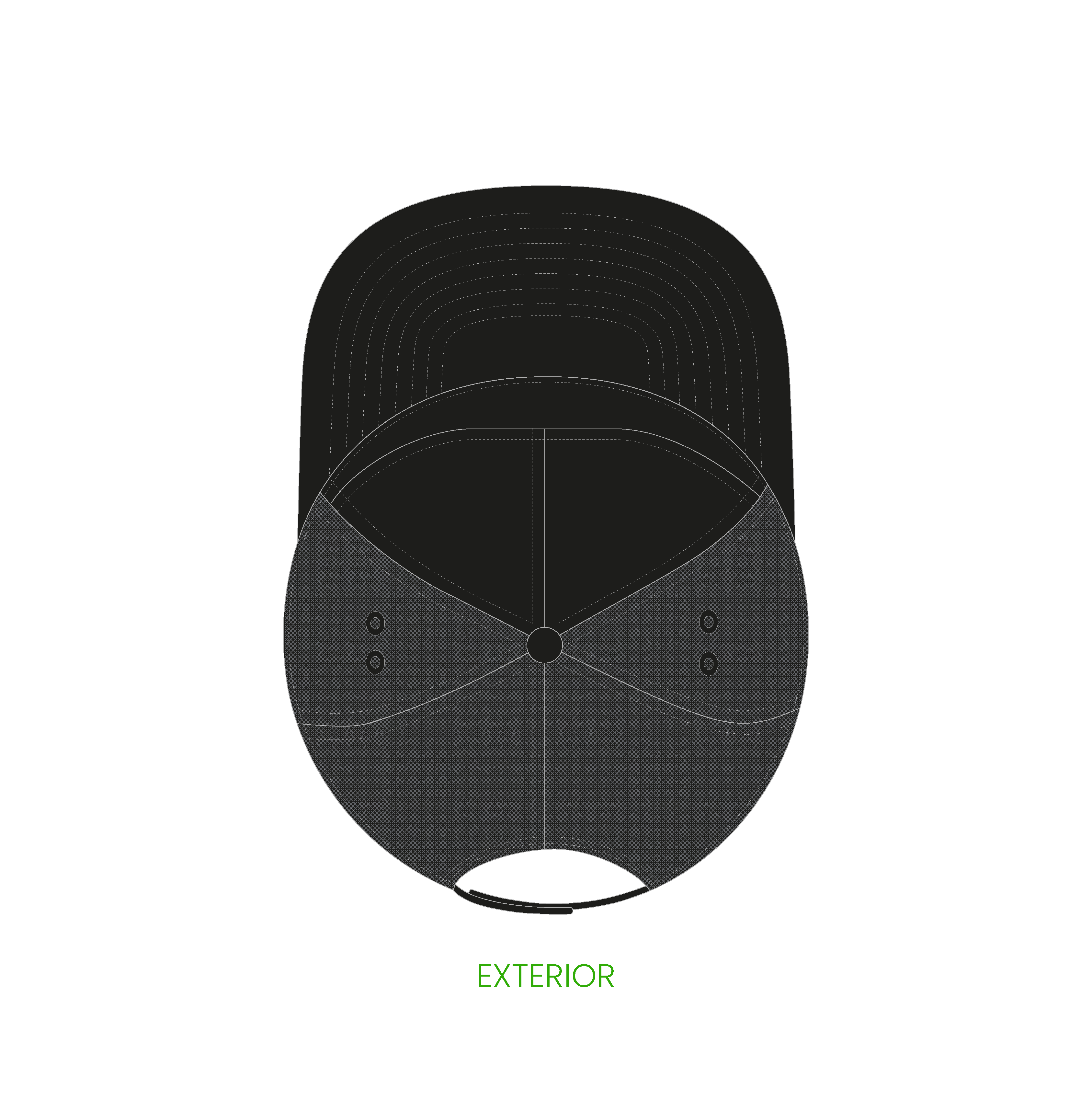 #18 | 7-panelers buckram trucker kasket med flad skygge og snapback lukning