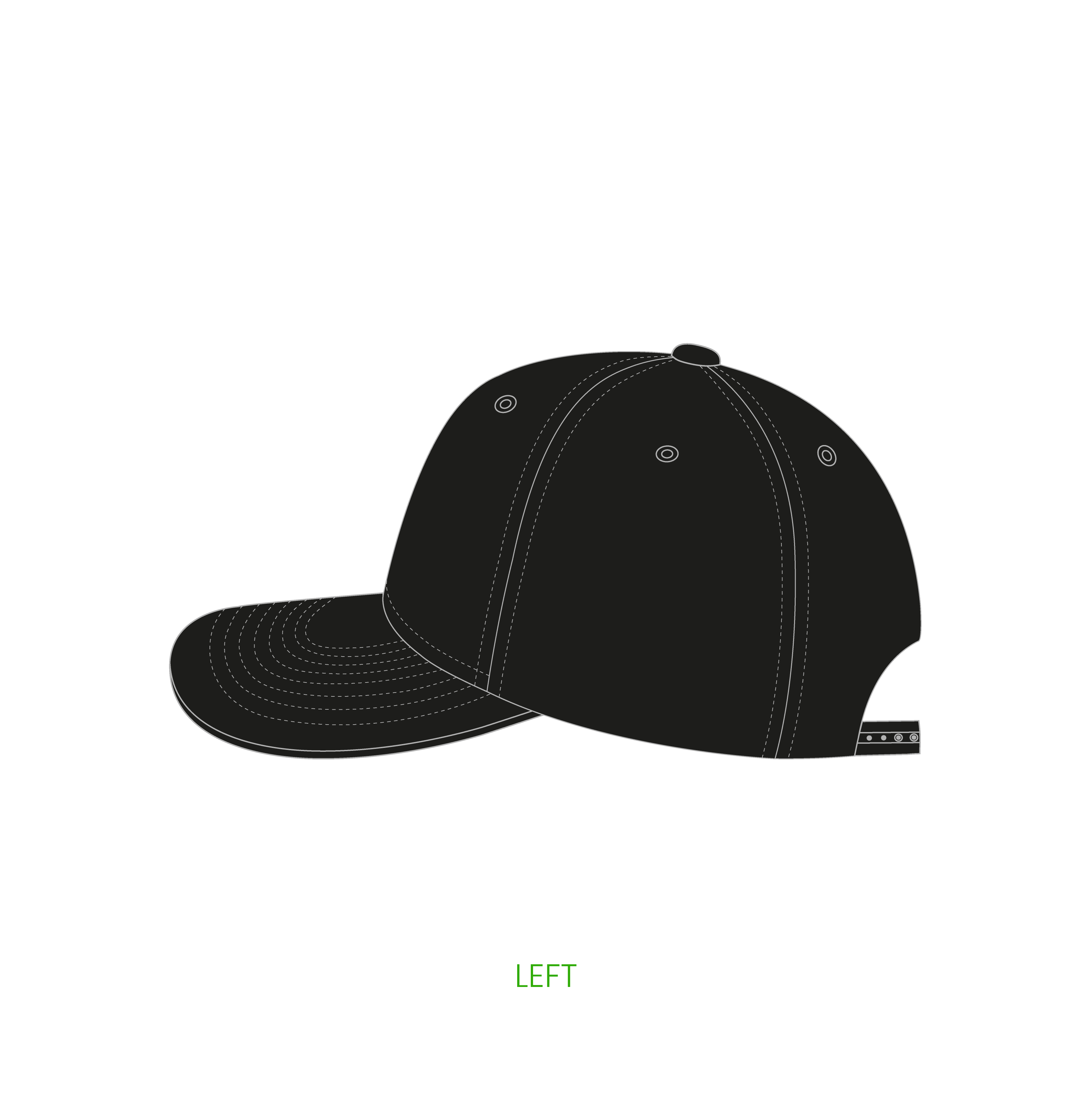#5 | 5-panelers baseball kasket med buet skygge og snapback lukning