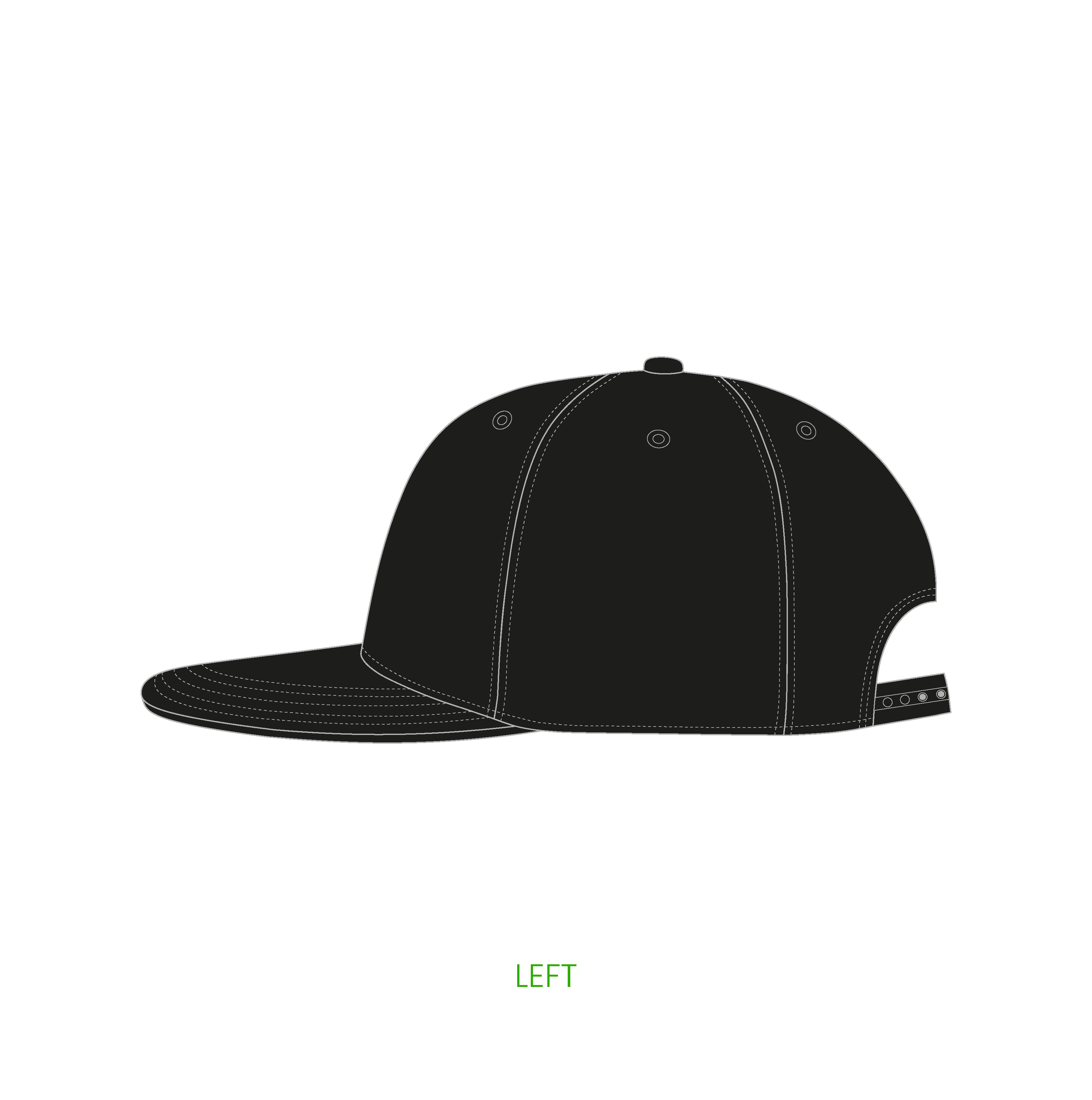 #16 | 6-panelers ustruktureret street kasket med flad skygge og snapback lukning